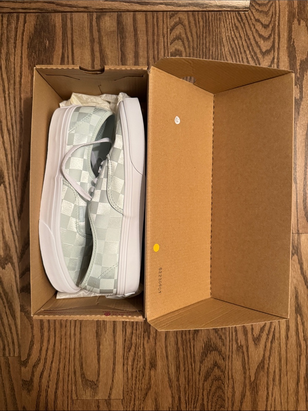 Vans Checkerboard Sneakers in Light Green and White